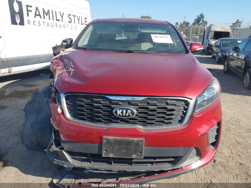 2019 Kia Sorento 2.4L Lx VIN: 5XYPG4A34KG500203 Lot: 40244593