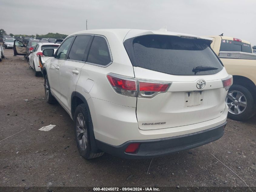 2014 Toyota Highlander Le/Le Plus VIN: 5TDZKRFH0ES016559 Lot: 40245072