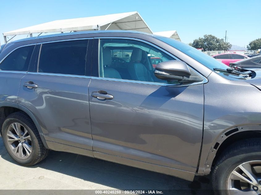 2015 Toyota Highlander Xle V6 VIN: 5TDKKRFH5FS103120 Lot: 40245288