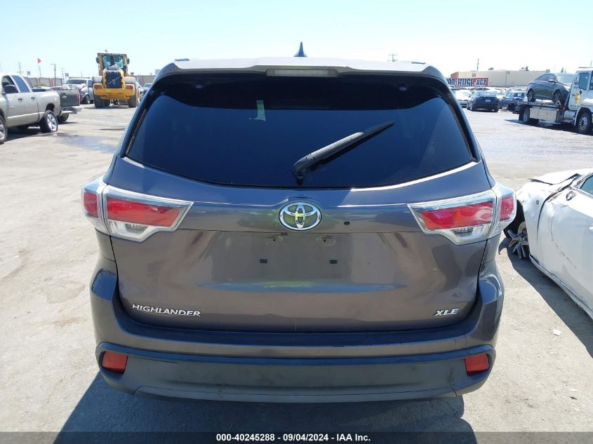 2015 Toyota Highlander Xle V6 VIN: 5TDKKRFH5FS103120 Lot: 40245288