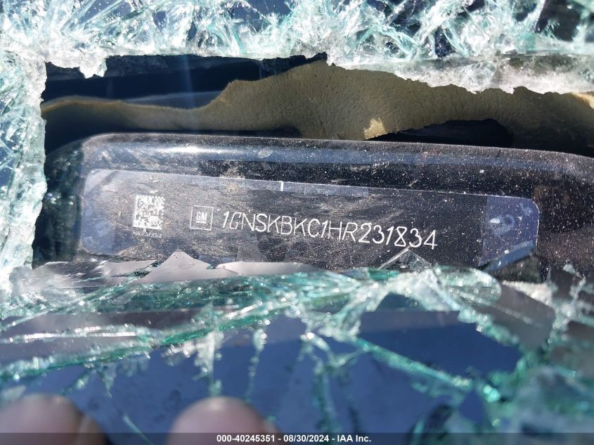 2017 Chevrolet Tahoe Lt VIN: 1GNSKBKC1HR231834 Lot: 40245351