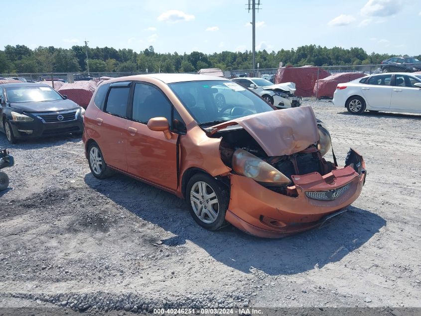 2007 Honda Fit Sport VIN: JHMGD37627S037398 Lot: 40246251