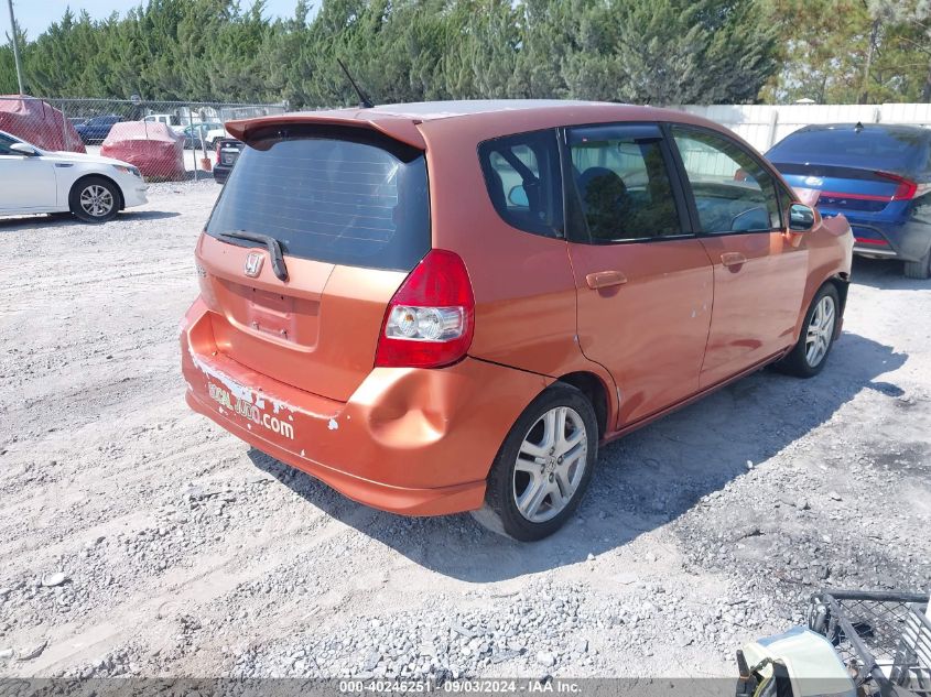 2007 Honda Fit Sport VIN: JHMGD37627S037398 Lot: 40246251