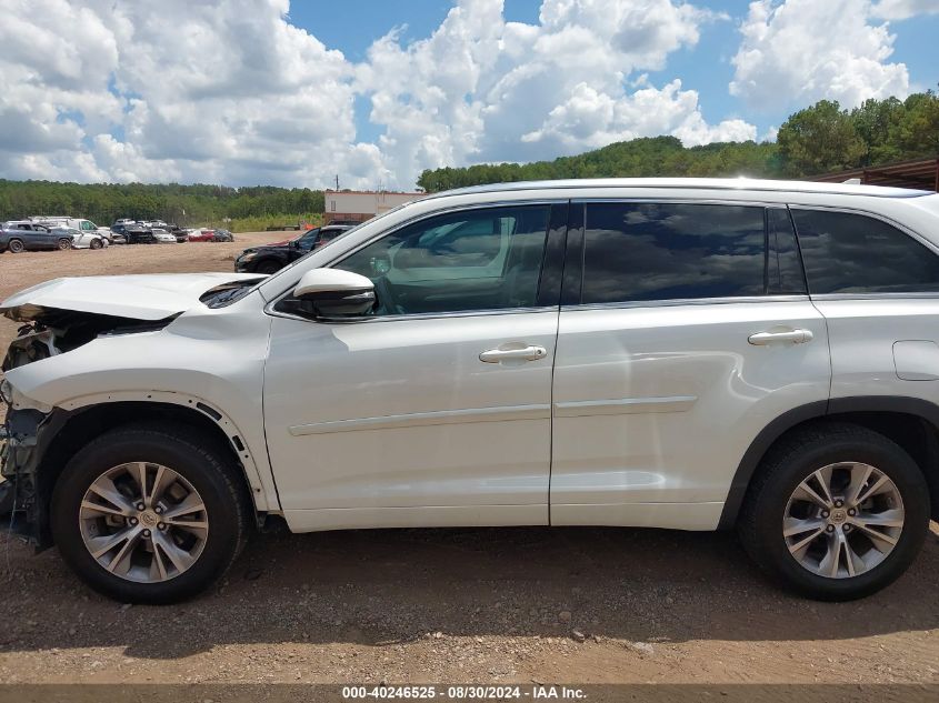 2015 Toyota Highlander Xle V6 VIN: 5TDKKRFH6FS047124 Lot: 40246525