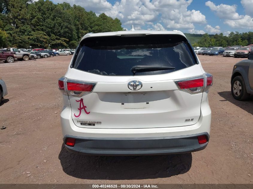 2015 Toyota Highlander Xle V6 VIN: 5TDKKRFH6FS047124 Lot: 40246525