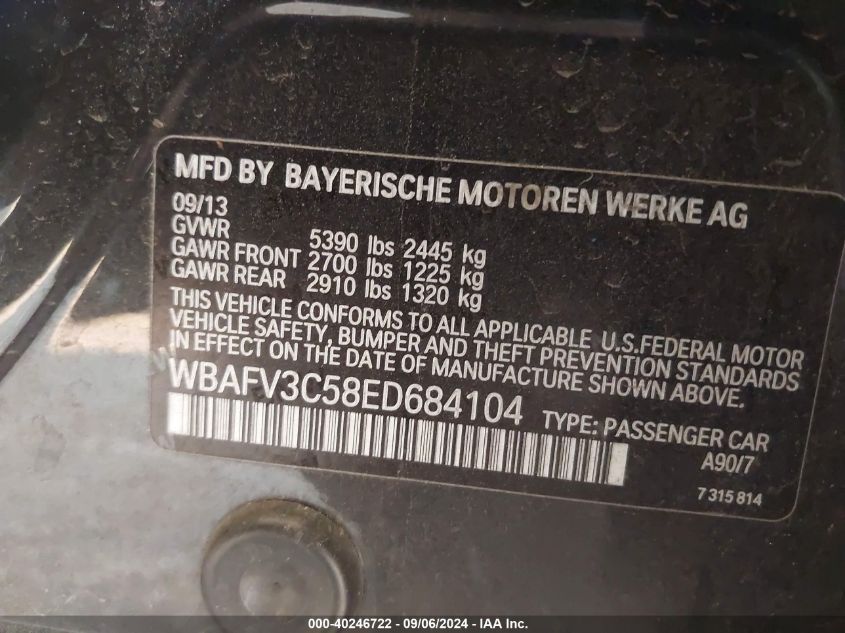 WBAFV3C58ED684104 2014 BMW 535D xDrive