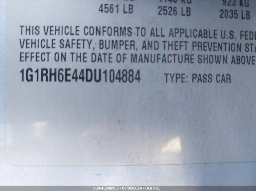 1G1RH6E44DU104884 2013 Chevrolet Volt