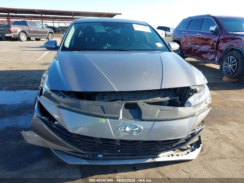 KMHLM4AJ8NU021044 2022 Hyundai Elantra Hybrid Blue