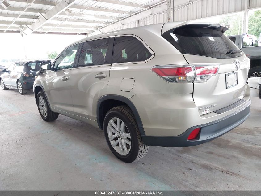 2015 Toyota Highlander Le VIN: 5TDZARFH5FS016738 Lot: 40247887