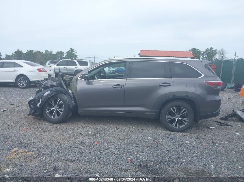 2016 Toyota Highlander Xle VIN: 5TDJKRFH3GS257726 Lot: 40248340