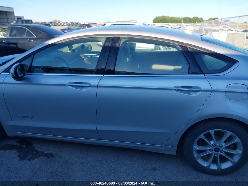 2019 Ford Fusion Hybrid Se VIN: 3FA6P0LU1KR263708 Lot: 40248699