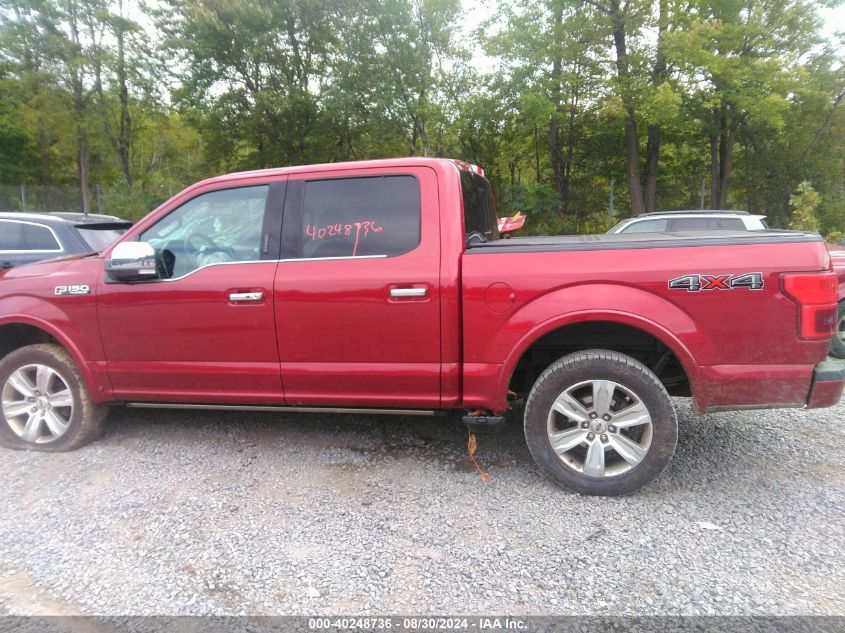 2018 Ford F-150 Platinum VIN: 1FTEW1EG5JFA59186 Lot: 40248736