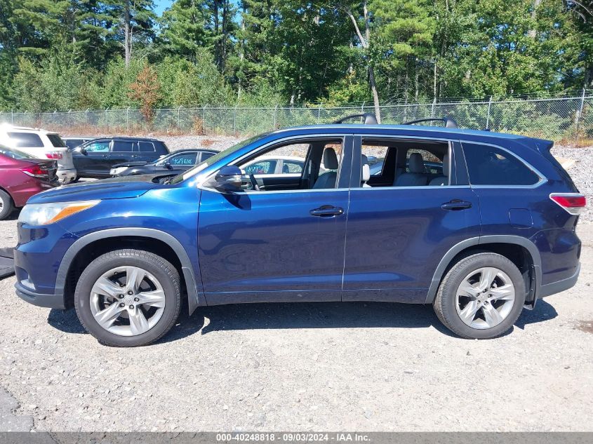 2015 Toyota Highlander Limited V6 VIN: 5TDDKRFH5FS178425 Lot: 40248818