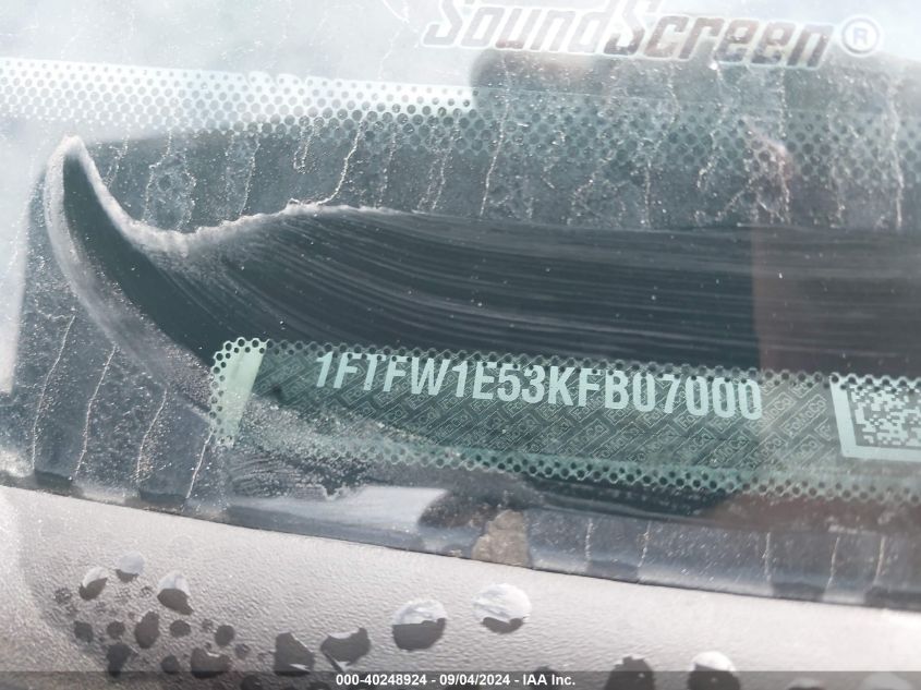 2019 Ford F-150 Lariat VIN: 1FTFW1E53KFB07000 Lot: 40248924