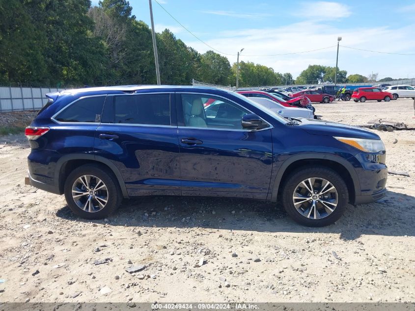 2016 Toyota Highlander Xle V6 VIN: 5TDKKRFH6GS138461 Lot: 40249434