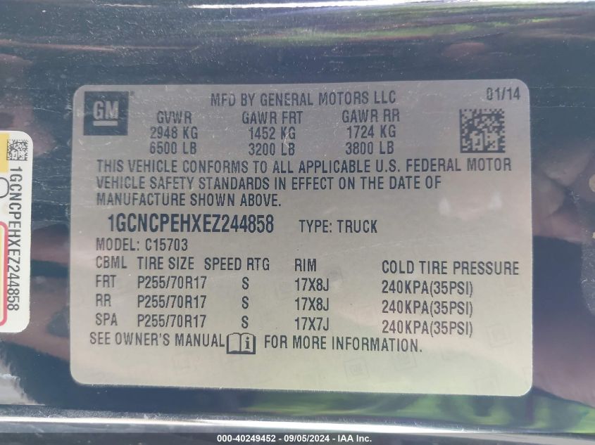 1GCNCPEHXEZ244858 2014 Chevrolet Silverado C1500