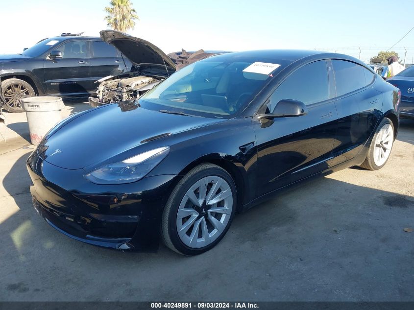 5YJ3E1EB6NF130839 2022 TESLA MODEL 3 - Image 2