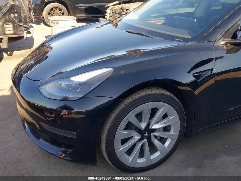 2022 Tesla Model 3 Long Range Dual Motor All-Wheel Drive VIN: 5YJ3E1EB6NF130839 Lot: 40249891