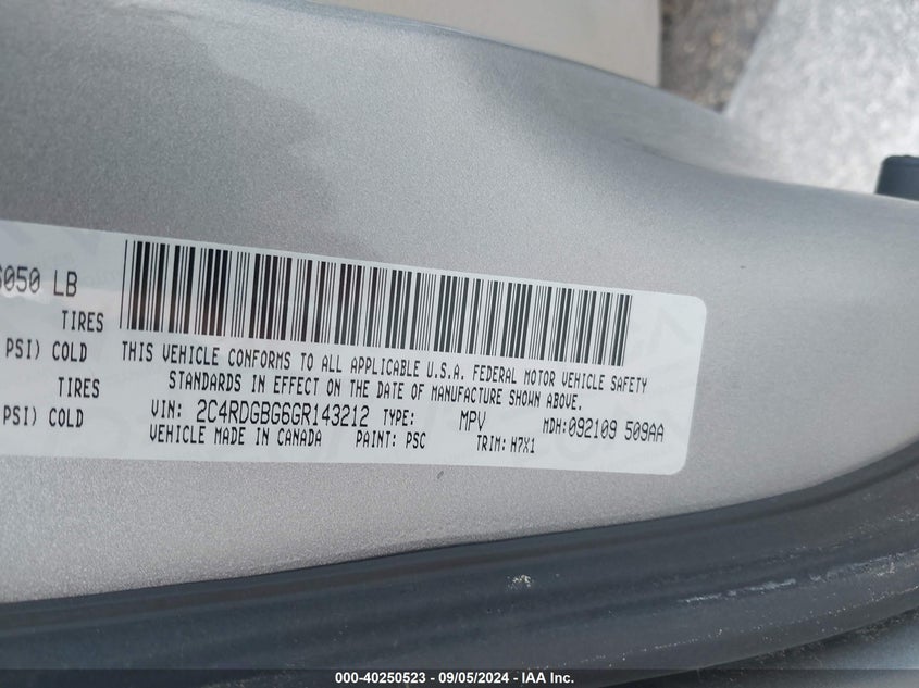 2016 DODGE GRAND CARAVAN - 2C4RDGBG6GR143212