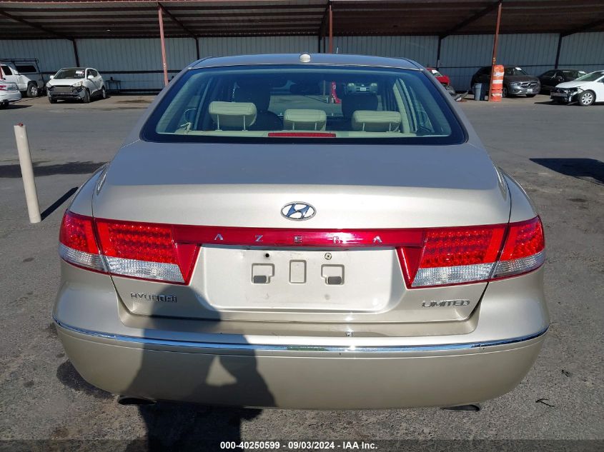 2008 Hyundai Azera Limited VIN: KMHFC46F68A320378 Lot: 40250599