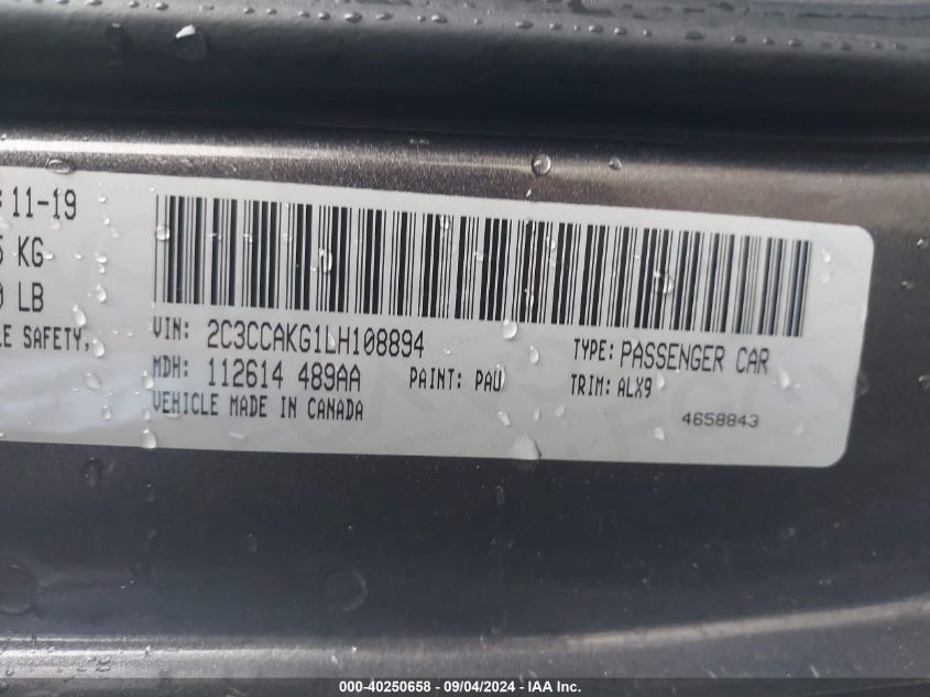 2C3CCAKG1LH108894 2020 Chrysler 300 Limited