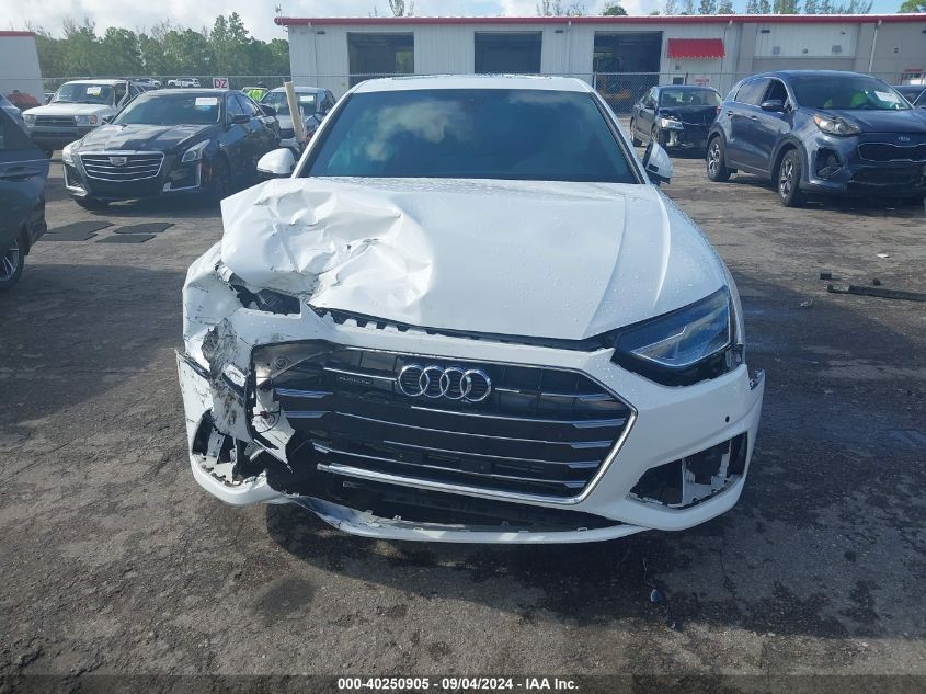 2021 Audi A4 Premium 40 Tfsi Quattro S Tronic VIN: WAUABAF40MN002741 Lot: 40250905