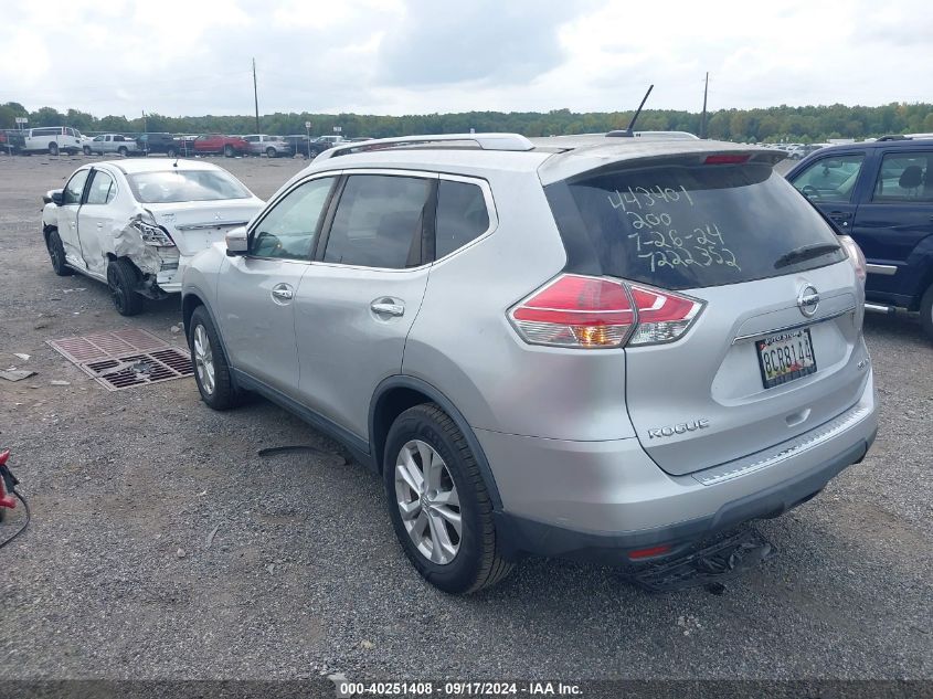 2016 Nissan Rogue S/Sl/Sv VIN: KNMAT2MV1GP726979 Lot: 40251408