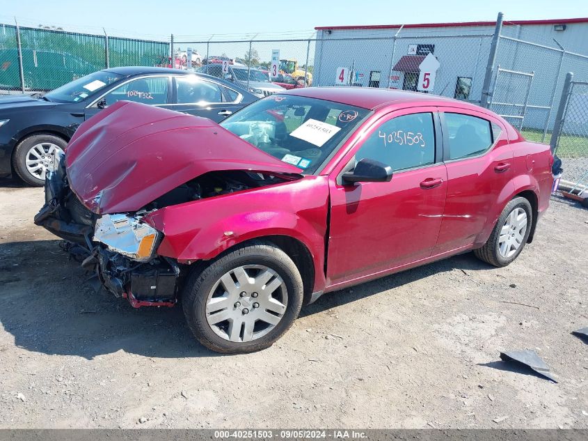 2014 Dodge Avenger Se VIN: 1C3CDZAG3EN224167 Lot: 40251503