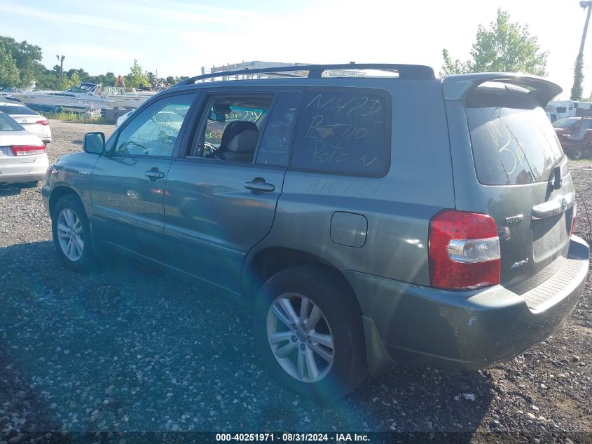 2007 Toyota Highlander Hybrid V6 VIN: JTEEW21A270043350 Lot: 40251971