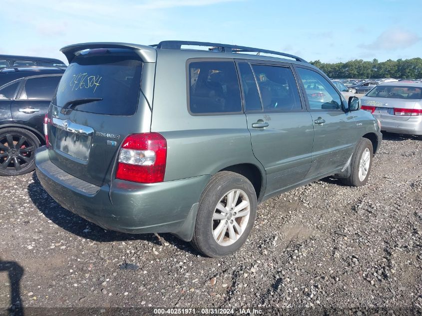 2007 Toyota Highlander Hybrid V6 VIN: JTEEW21A270043350 Lot: 40251971