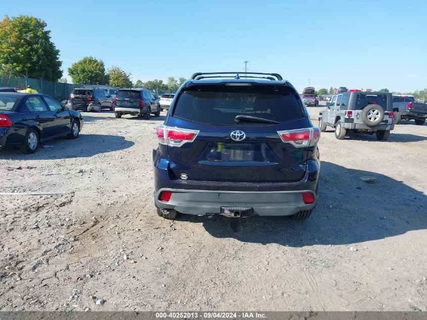 2014 Toyota Highlander Xle VIN: 5TDJKRFH0ES026876 Lot: 40252013