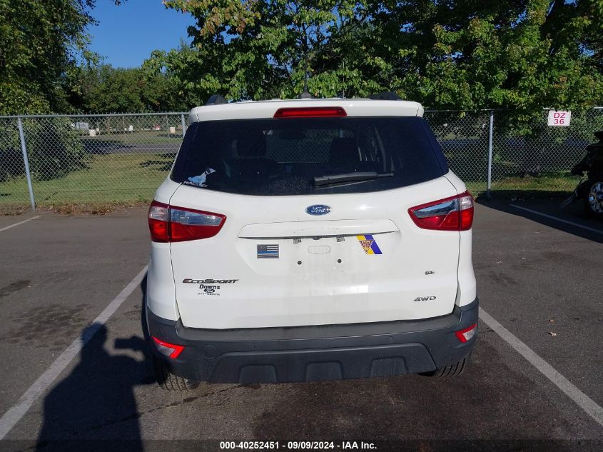 2019 Ford Ecosport Se VIN: MAJ6S3GL2KC282638 Lot: 40252451