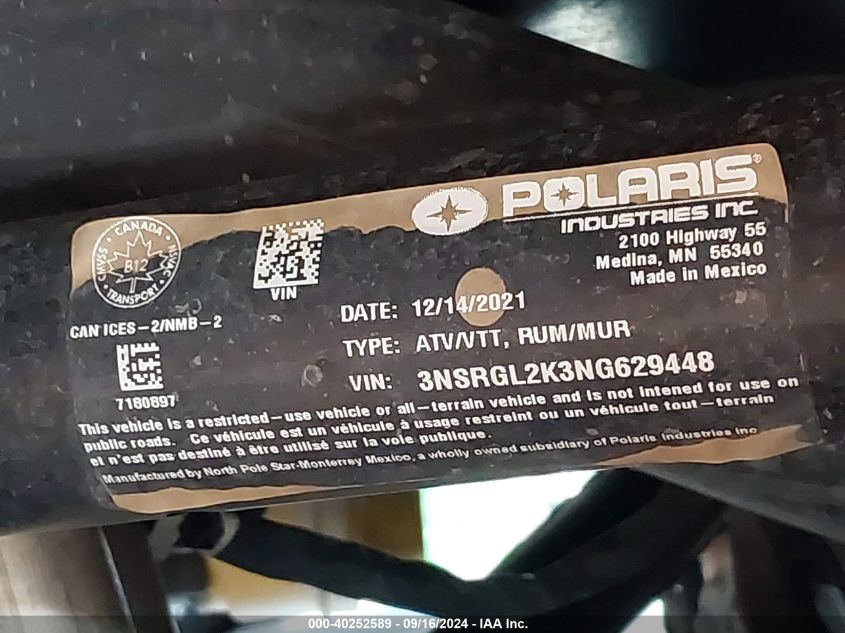 3NSRGL2K3NG629448 2022 Polaris Rzr Pro R Ultimate Launch Edi