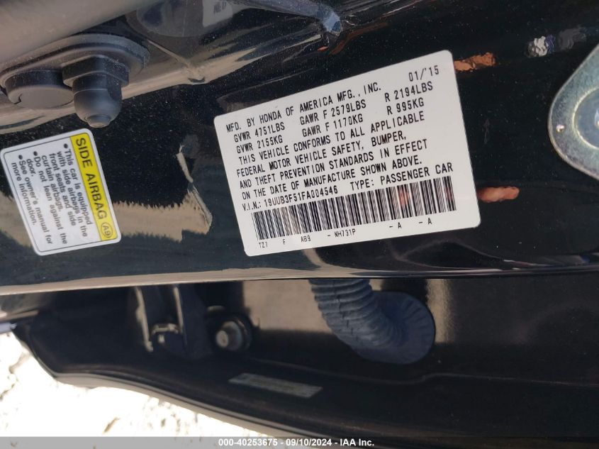 19UUB3F51FA004546 2015 Acura Tlx V6 Tech