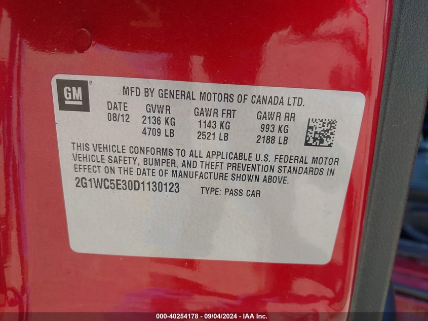 2G1WC5E30D1130123 2013 Chevrolet Impala Ltz