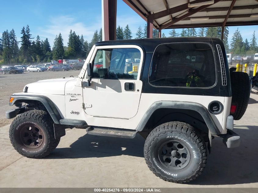 2000 Jeep Wrangler Sport VIN: 1J4FA49S5YP744807 Lot: 40254276