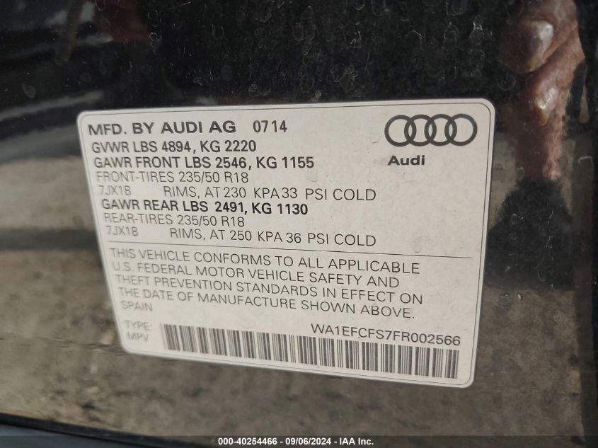 WA1EFCFS7FR002566 2015 Audi Q3 Premium Plus