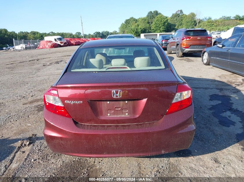 2012 Honda Civic Lx VIN: 19XFB2F59CE344358 Lot: 40255077