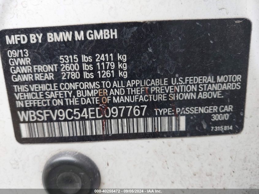 WBSFV9C54ED097767 2014 BMW M5