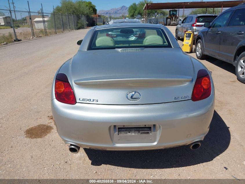 2002 Lexus Sc430 VIN: JTHFN48Y520012854 Lot: 40255538