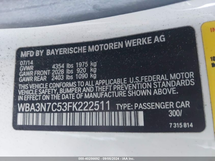 WBA3N7C53FK222511 2015 BMW 428 I