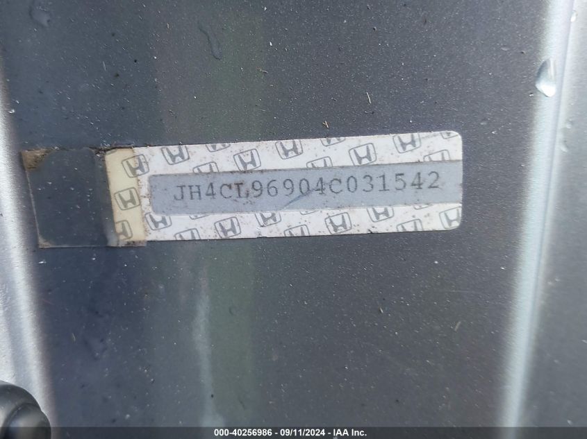 2004 Acura Tsx VIN: JH4CL96904C031542 Lot: 40256986
