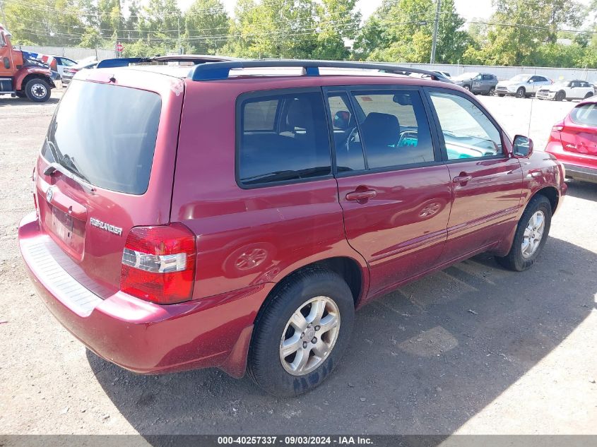 2005 Toyota Highlander V6 VIN: JTEDP21A650049903 Lot: 40257337