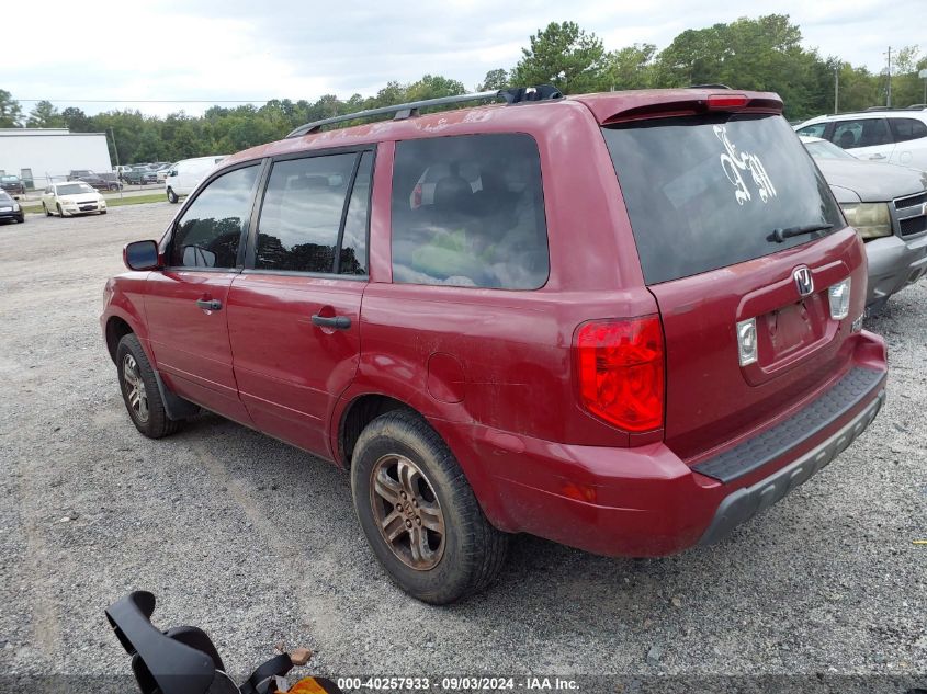 2005 Honda Pilot Ex-L VIN: 5FNYF18585B060415 Lot: 40257933