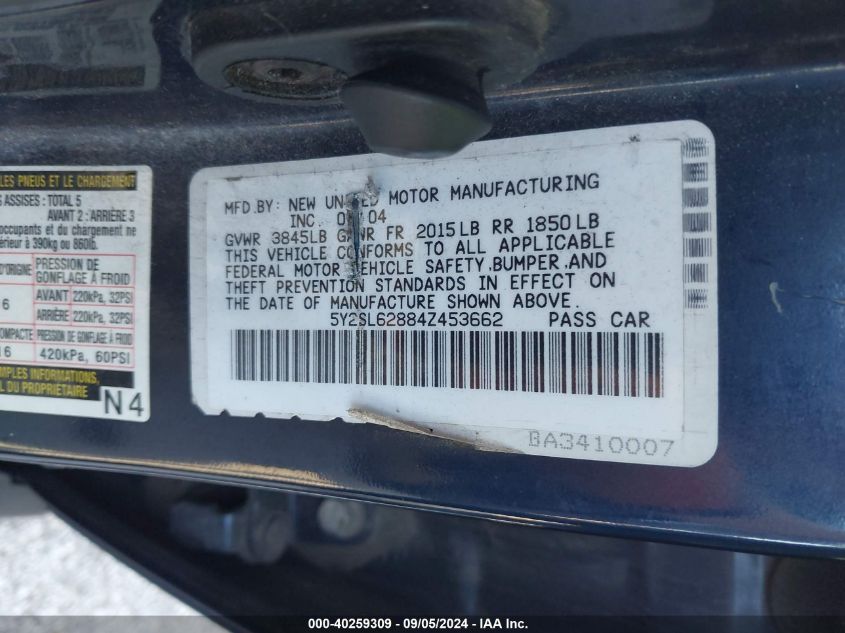 5Y2SL62884Z453662 2004 Pontiac Vibe