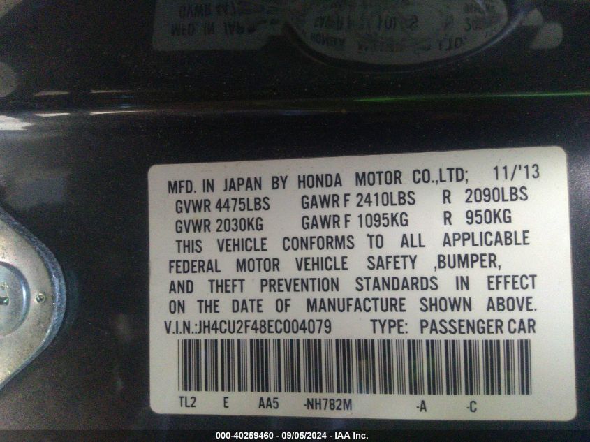 JH4CU2F48EC004079 2014 Acura Tsx