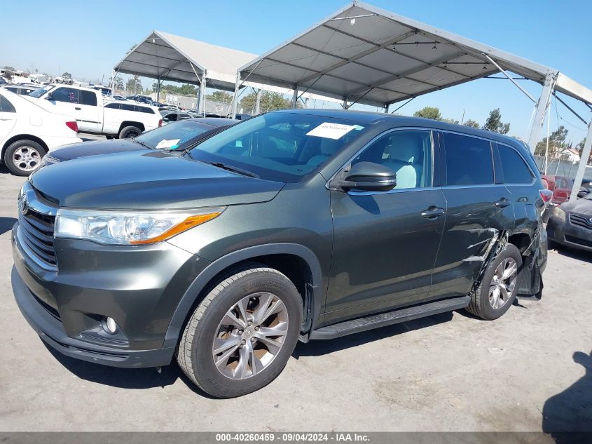 2015 Toyota Highlander Le/Le Plus VIN: 5TDZKRFHXFS063843 Lot: 40260459