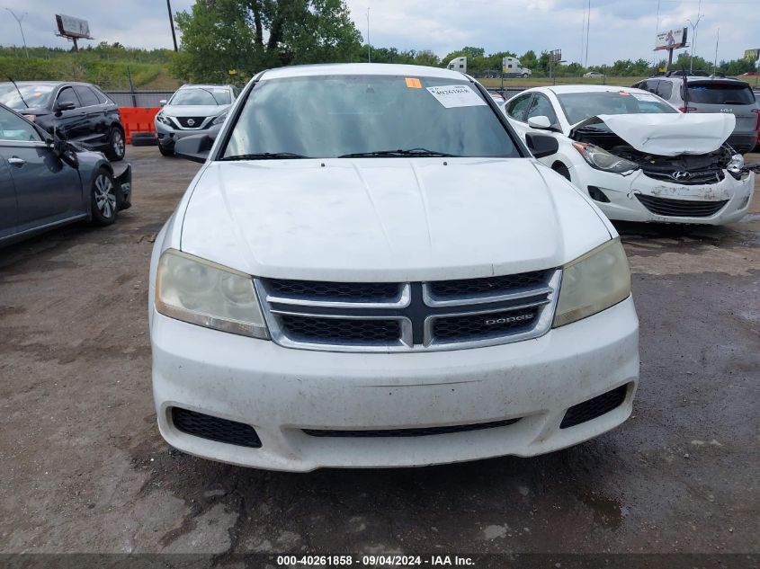 2012 Dodge Avenger Se VIN: 1C3CDZAB6CN110889 Lot: 40261858