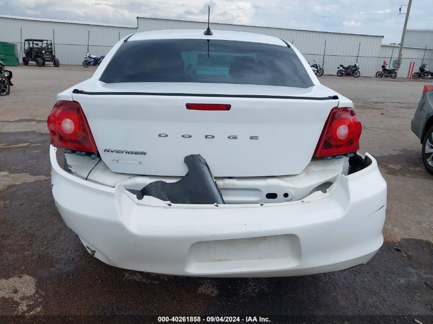 2012 Dodge Avenger Se VIN: 1C3CDZAB6CN110889 Lot: 40261858