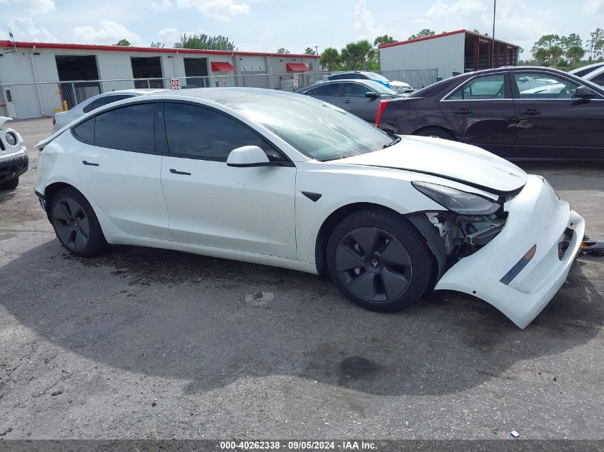 2021 Tesla Model 3 Standard Range Plus Rear-Wheel Drive VIN: 5YJ3E1EAXMF922613 Lot: 40262338